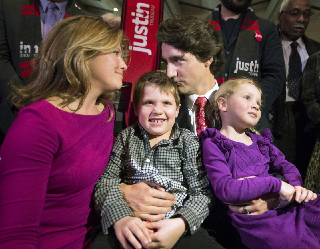 Justin Trudeau with his family.