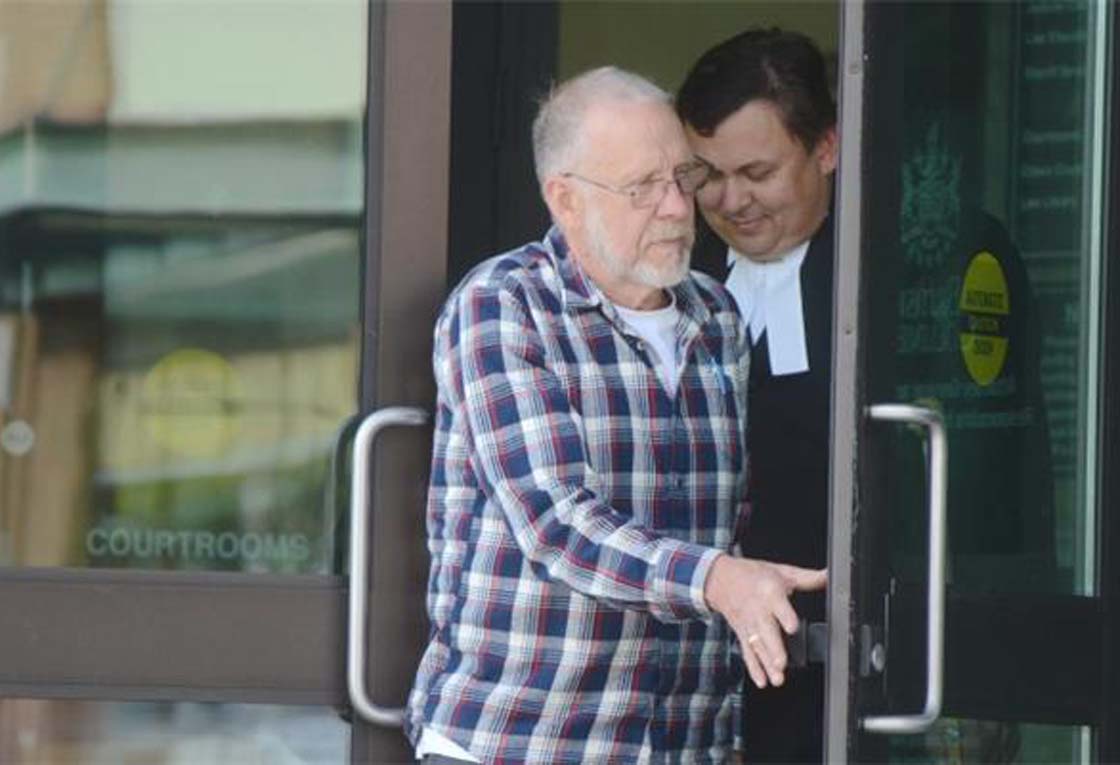 Mel Gerling leves the Chilliwack courthouse Monday, the first day of his trial.