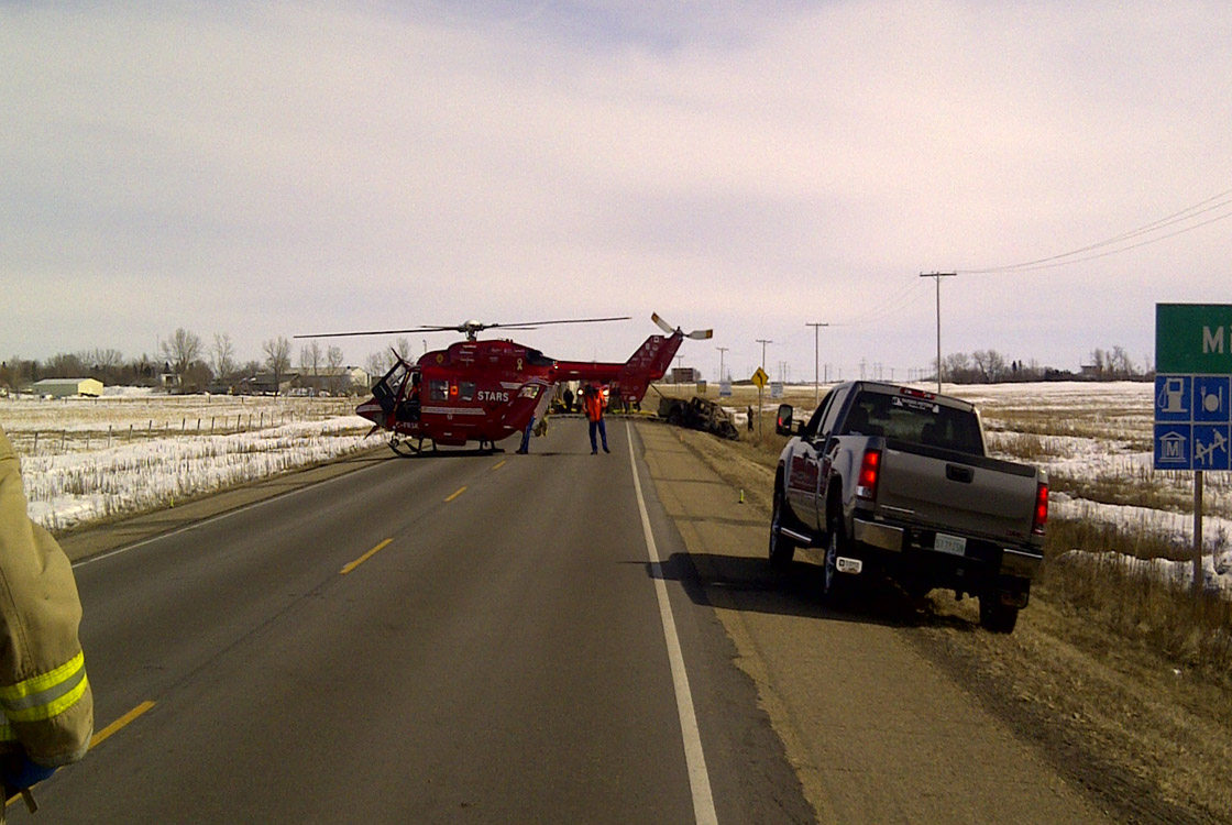 Two dead, one injured after fiery crash near Midale, Sask. Thursday afternoon.