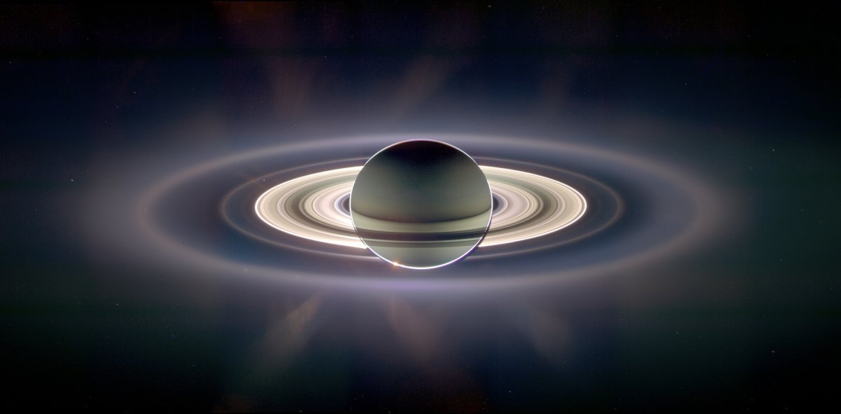 Saturn, as seen from the Cassini spacecraft orbiting the giant planet. Lucas Green included a similar image in his video.