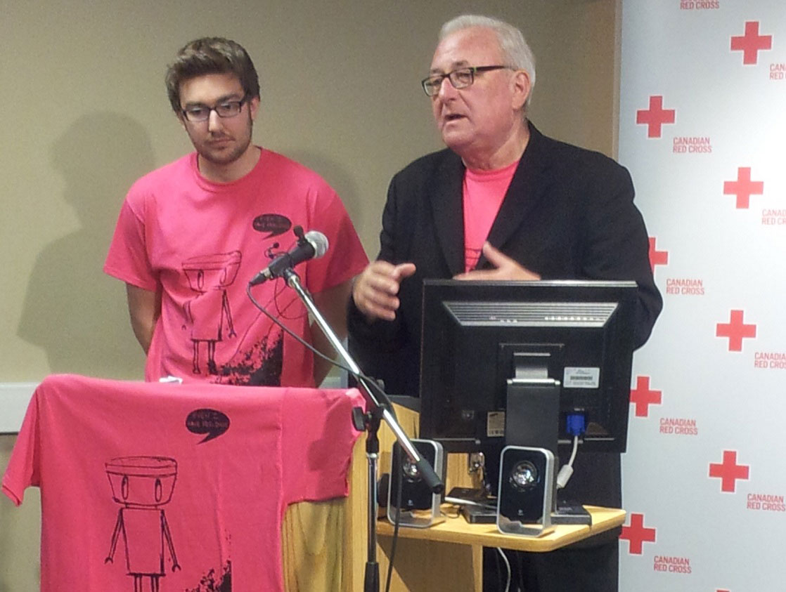 The Pink T-shirt campaigne found and the Canadian Red Cross are launching the website, pinkday.ca which offers tips for adults and children affected by bullying. 