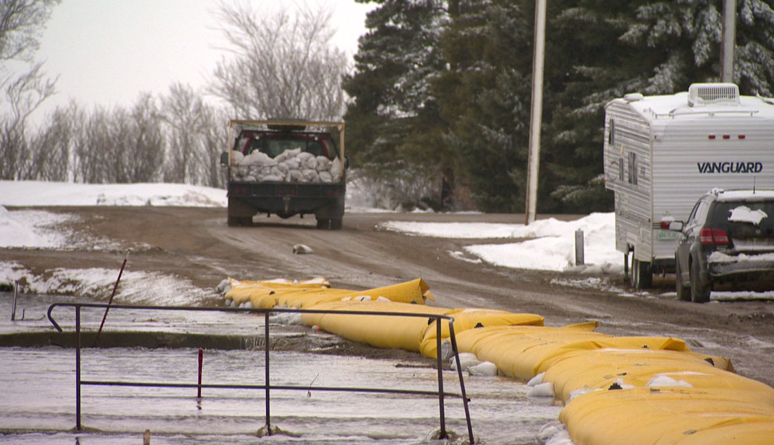 Spring flooding conditions in Radisson, Saskatchewan on Monday April 29, 2013.