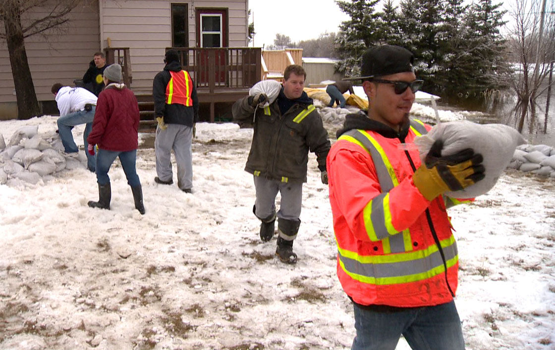 Spring flooding conditions in Radisson, Saskatchewan on Monday April 29, 2013.