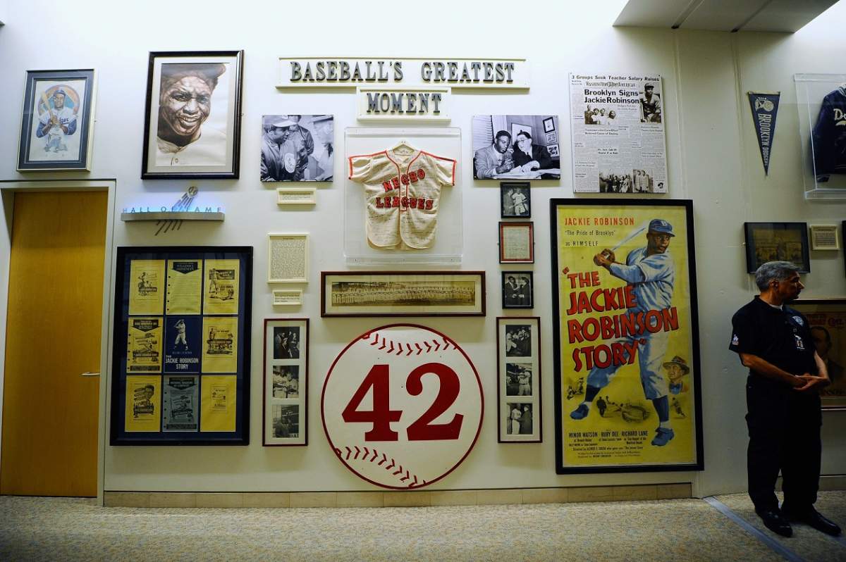 Jackie Robinson memorabilia.