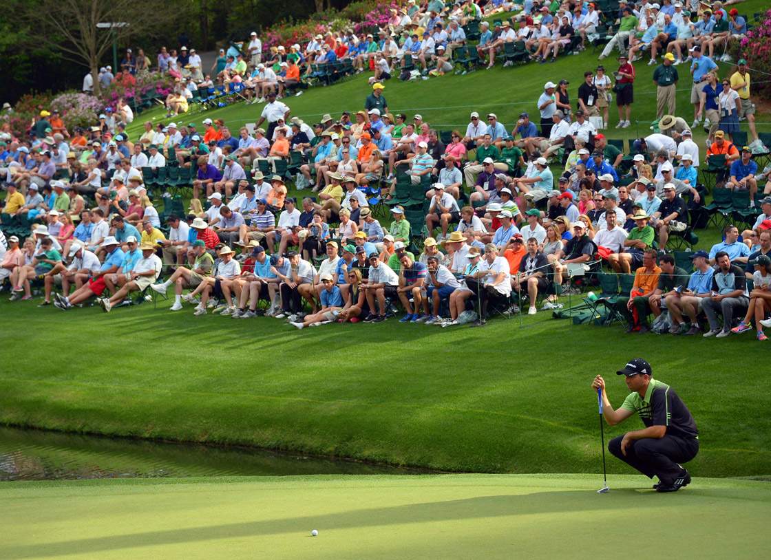 Sergio Garcia of Spain plays during the first round of the 77th Masters golf tournament at Augusta National Golf Club on April 11, 2013 in Augusta, Georgia.