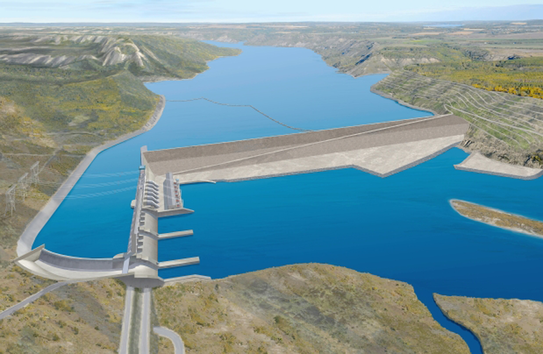Artist rendering of the proposed Site C hydro dam, about seven km southwest of Fort St. John.
