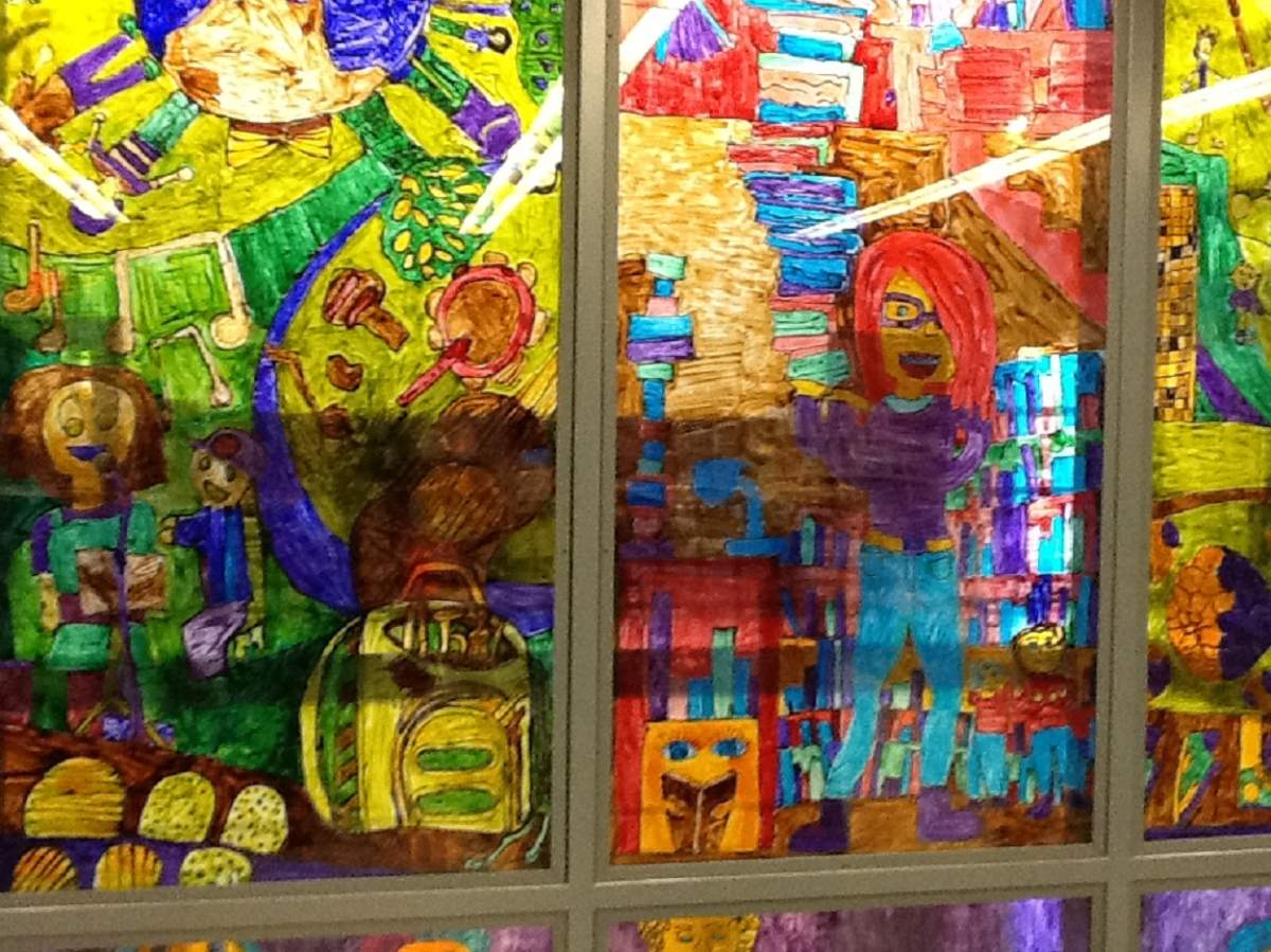 stained glass Birchwood Elementary