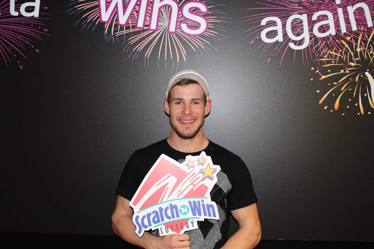 Jordan Stoliker is Alberta's latest SCRATCH 'N WIN millionaire.
