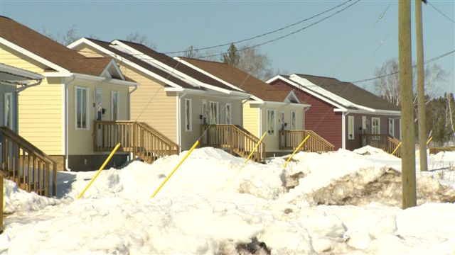 Empty homes at settlement near Gympsumville, Manitoba for flooded out residents of Lake St. Martin.