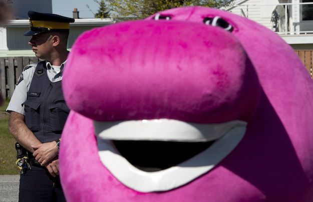 Meanwhile, Barney attended a Clark event in Kitimat to protest pipeline development. THE CANADIAN PRESS/Jonathan Hayward