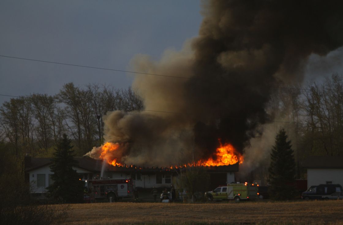 House fire south of Edmonton in Leduc County, May 14, 2013.