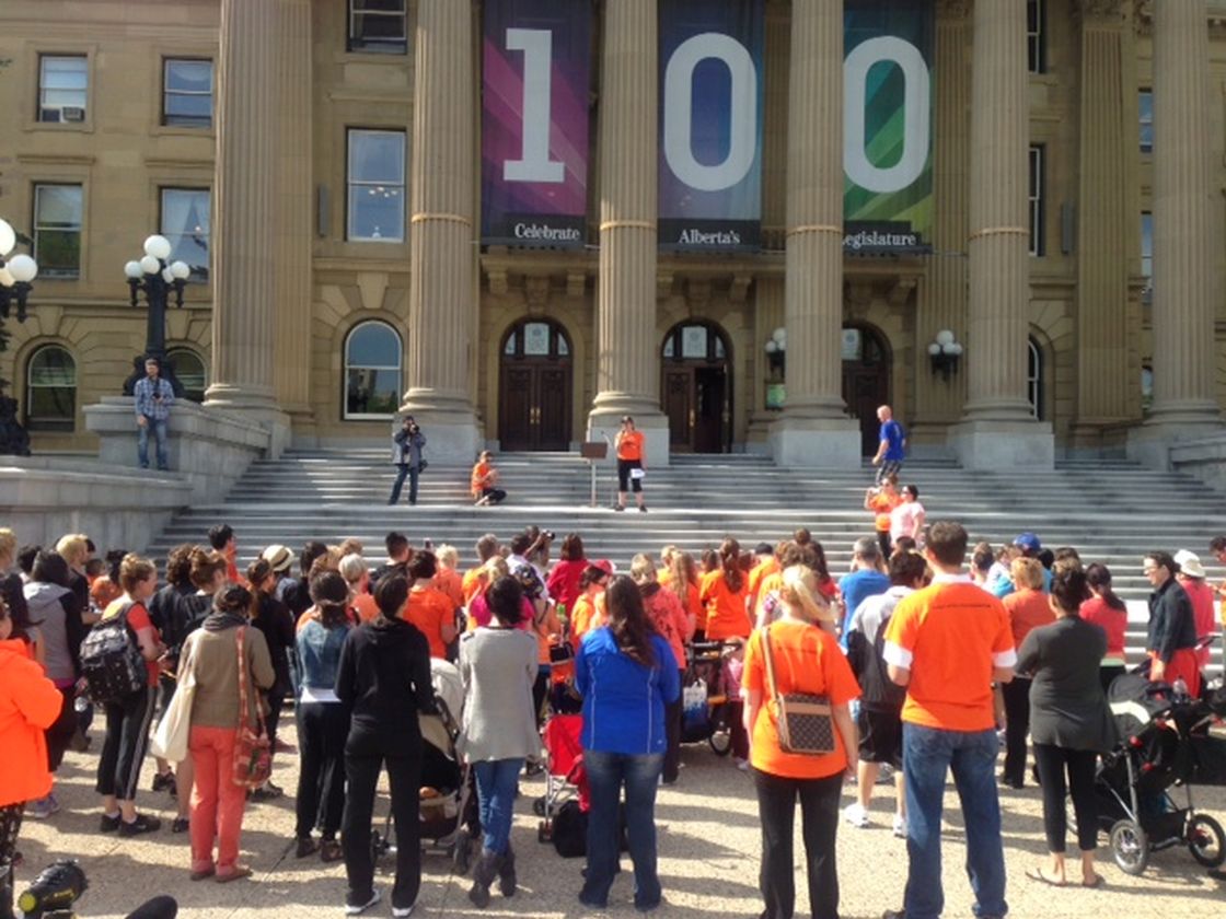 Victor Walk for victims of sexual abuse ends at the Alberta Legislature in Edmonton, May 23, 2013.