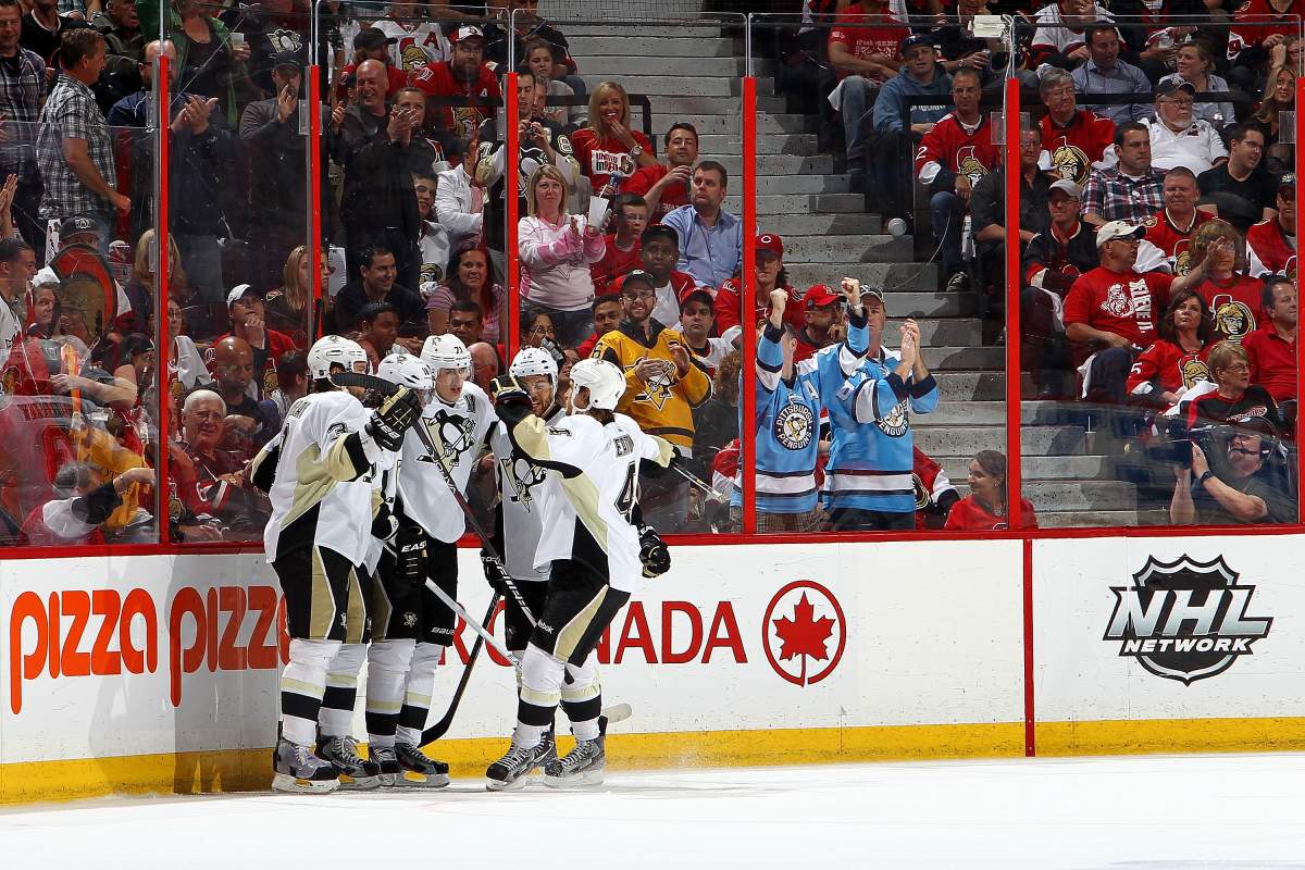 The Penguins now hold a 3-1 series lead heading into a pivotal Game 5 in Pittsburgh on Friday. (Photo by Francois Laplante/NHLI via Getty Images).