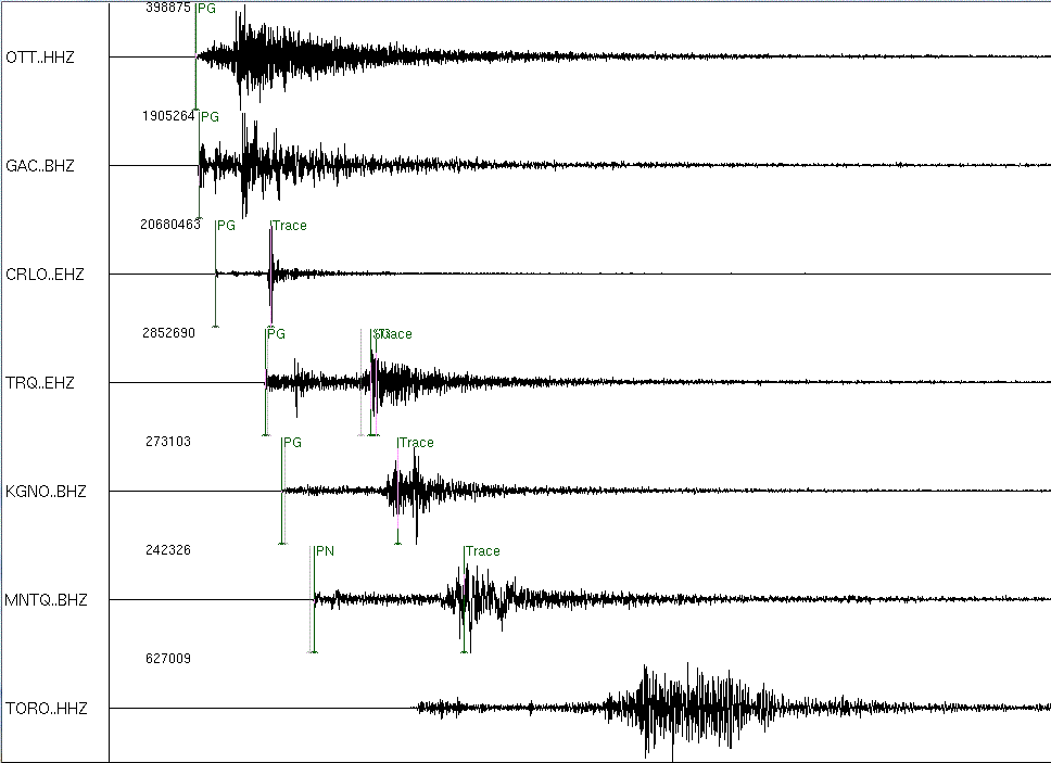 Several instruments record the earthquake that took place on Friday, May 17, 2013. 