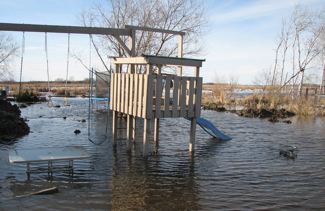 Flooding situation just west of Saskatoon in the R.M. of Corman Park on Wednesday. (Paul Happ / Viewer Supplied)