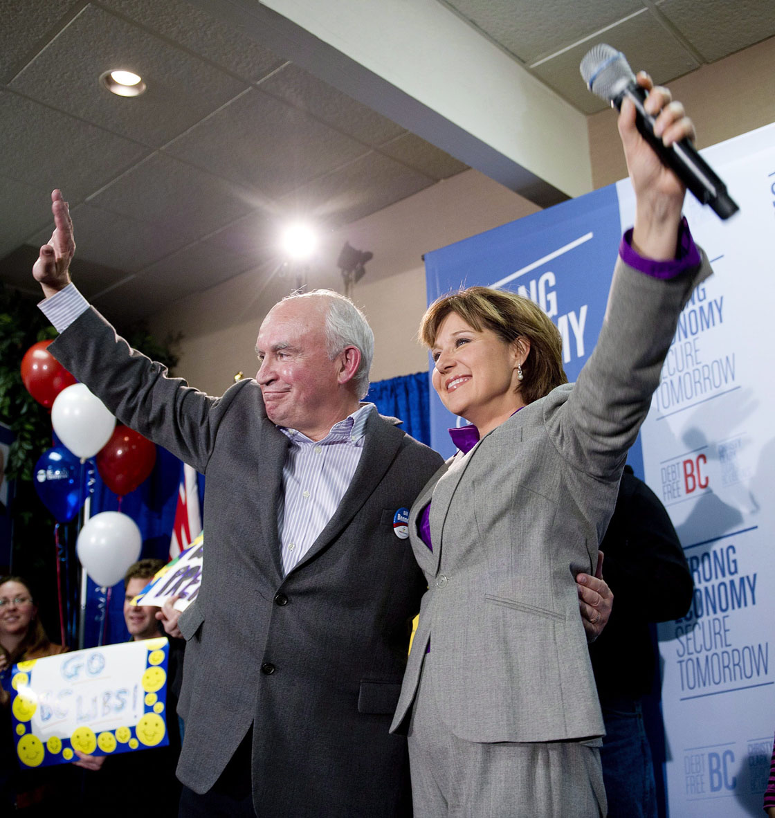 B.C. Liberal leader Christy Clark, middle, and Bill Bennett.
