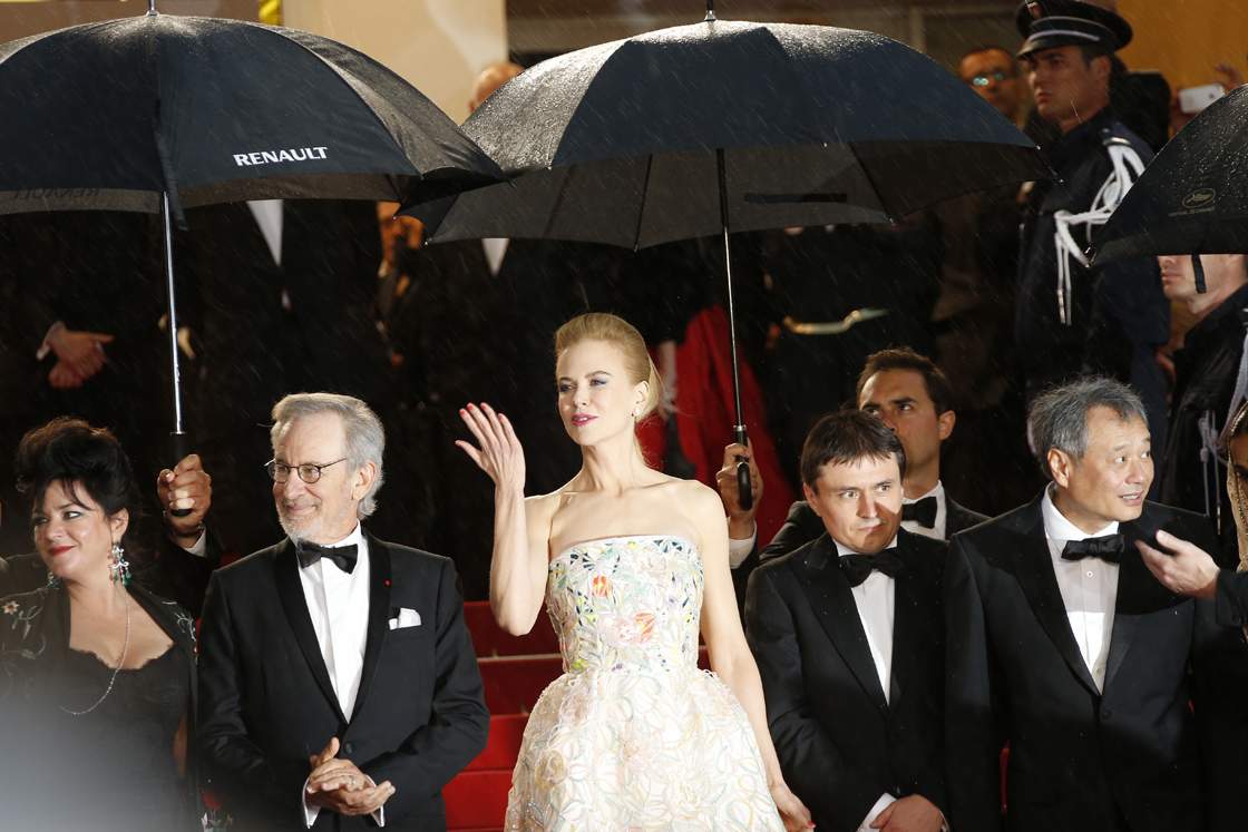 From left, jury members Lynne Ramsay, Steven Spielberg, Nicole Kidman, Cristian Mungiu and Ang Lee. (Getty Images)