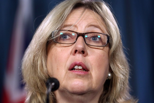 Green party Leader Elizabeth May holds a news conference on Parliament Hill in Ottawa on Feb. 12, 2013. 