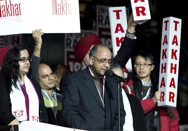 MPP Harinder Takhar appears in a 2013 file photo.
