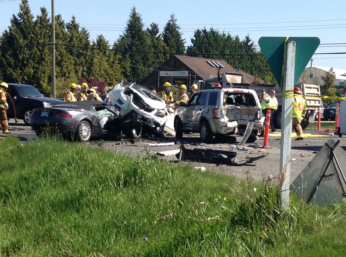 One person was killed after this crash in Richmond today.