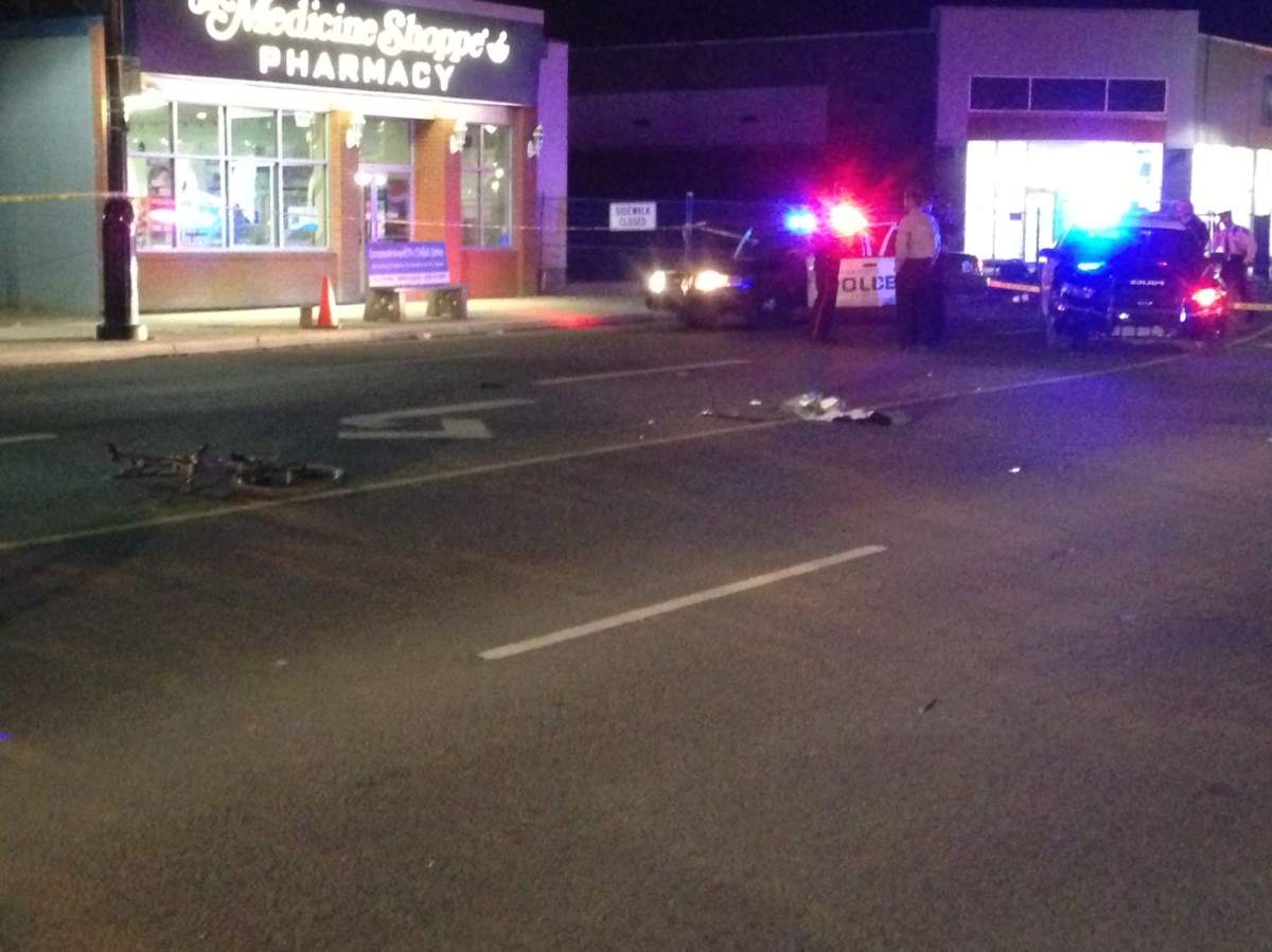 A cyclist is in serious condition after colliding with a van on 118 Avenue, Monday, May 27, 2013. 