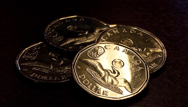 The 2012 lucky loonie is pictured in Calgary, July 19, 2012.