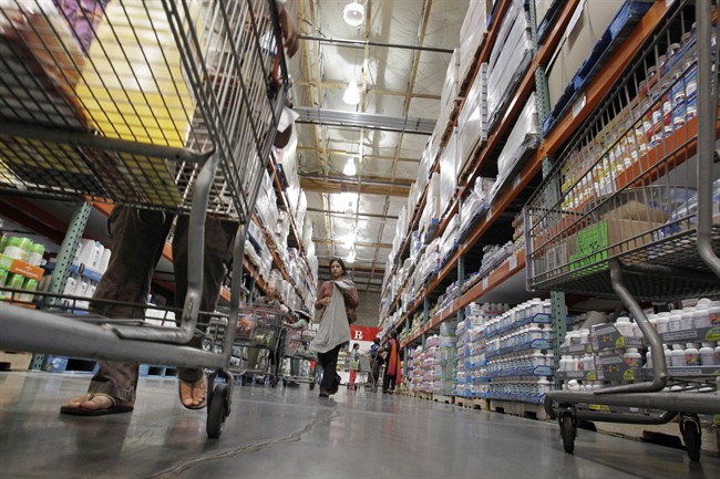 Costco shoppers look at items at Costco in Mountain View, Calif., Nov. 6, 2010.