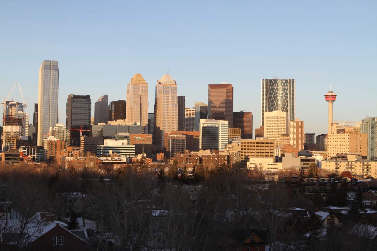 Downtown Calgary skyline.