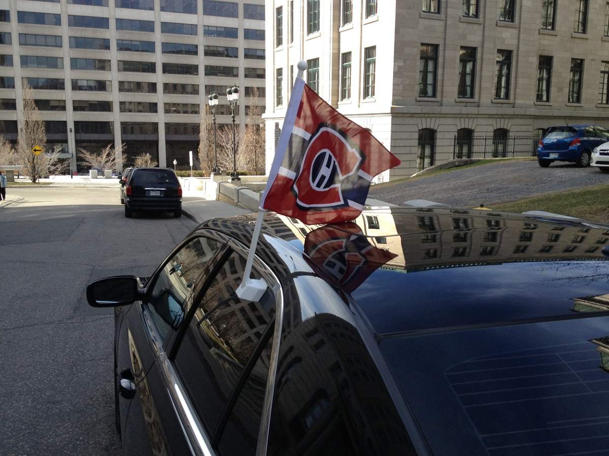 Habs flag in Quebec City