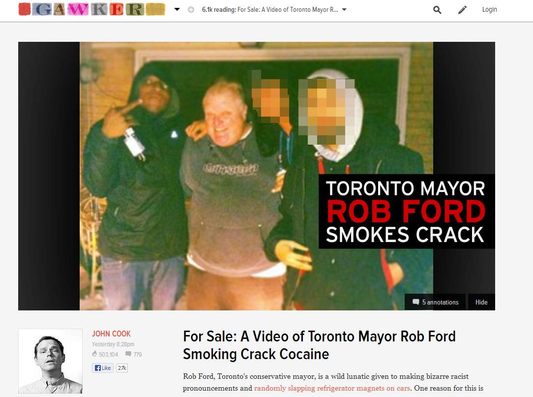 Mayor Rob Ford Gawker