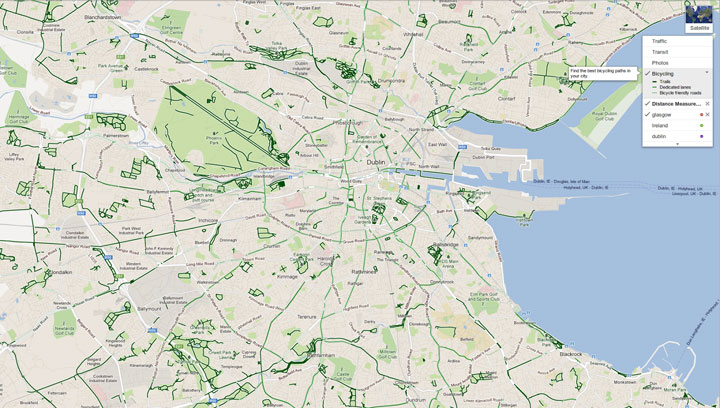 Google has now enabled the bike path feature, which allows users to plot a route that uses bike paths and even avoids busy streets, in Germany, France, Poland, Ireland, Luxembourg and Liechtenstein.