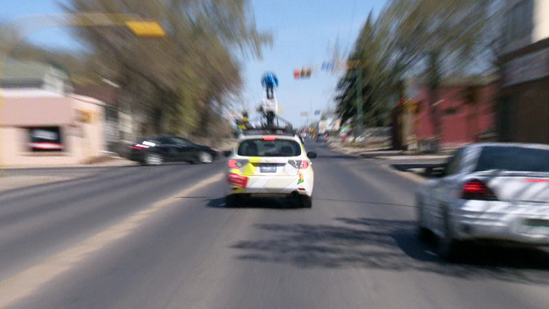 A Google Street View car patrols Regina streets on May 15, 2013.