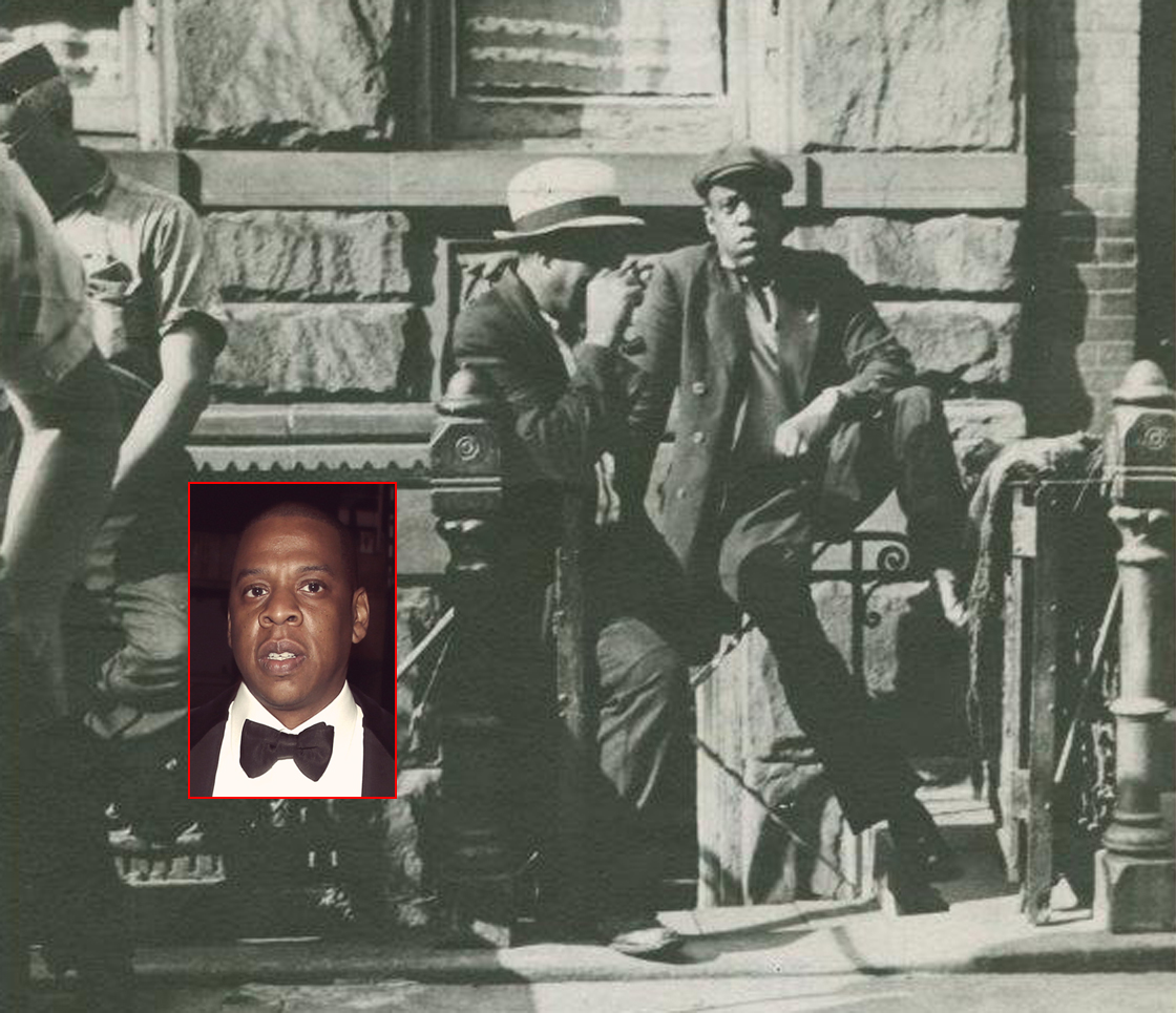 A 1939 photo by Sid Grossman shows a man resembling Jay-Z (inset).