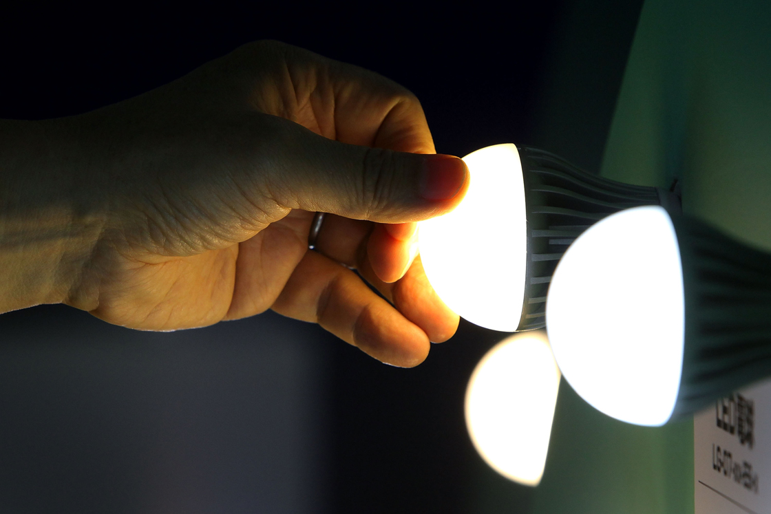 LED bulbs don't get as hot as incandescent or CFL bulbs.
