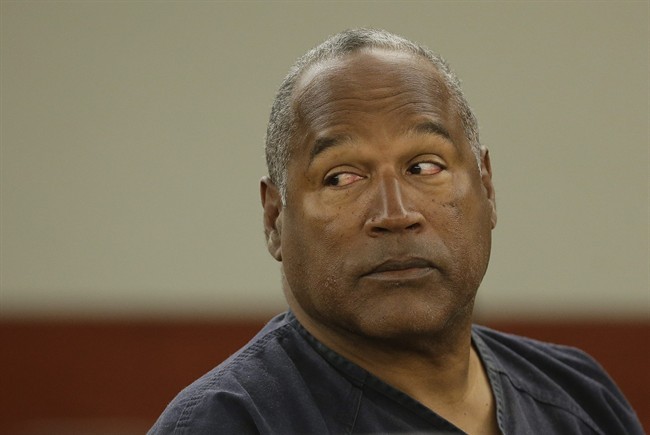 O.J. Simpson listens to testimony at an evidentiary hearing in Clark County District Court, Monday, May 13, 2013 in Las Vegas.