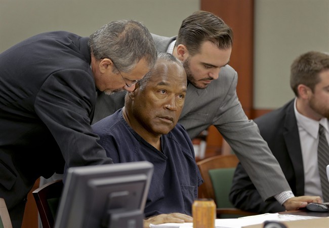 O.J. Simpson, who is currently serving a nine to 33-year sentence in state prison as a result of his October 2008 conviction for armed robbery and kidnapping charges, is using a writ of habeas corpus, to seek a new trial, claiming he had such bad representation that his conviction should be reversed. (AP Photo/Julie Jacobson, Pool).