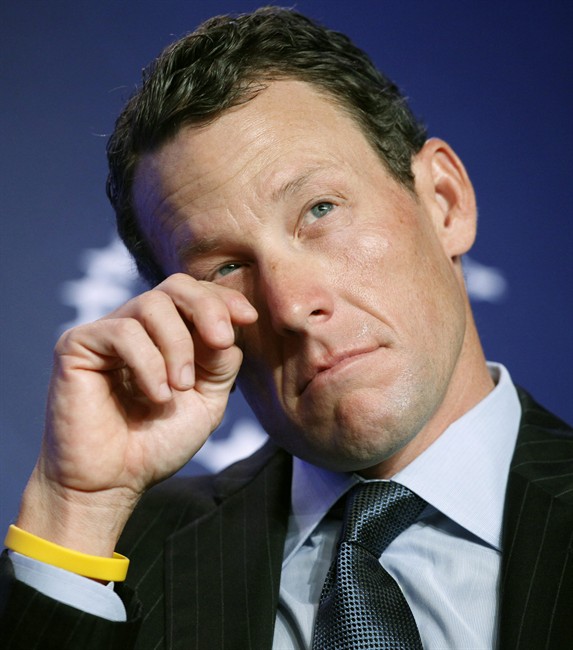 FILE - In this Sept. 22, 2010 file photo, Lance Armstrong, cyclist and Livestrong founder, attends the Clinton Global Initiative in New York. Nike Inc. is cutting ties with the Livestrong cancer charity. The move by the sports company ends a nine-year relationship that helped the foundation raise more than $100 million and made the charity's signature yellow wristband an international symbol for cancer survivors.