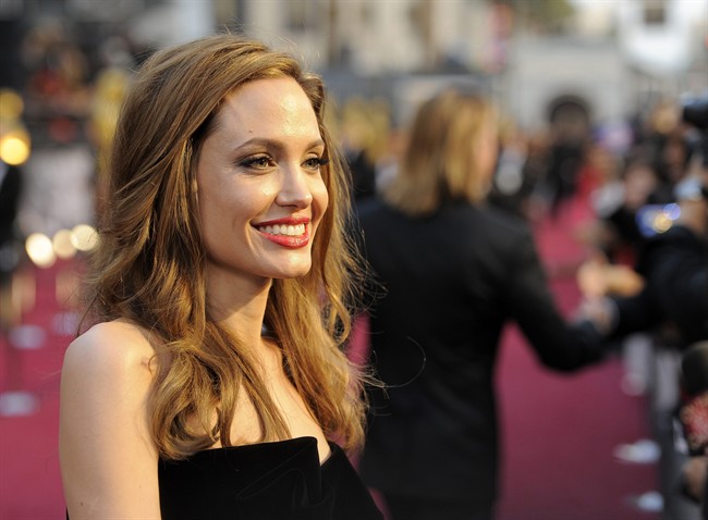 This Feb. 26, 2012 file photo shows actress Angelina Jolie at the 84th Academy Awards in the Hollywood section of Los Angeles.