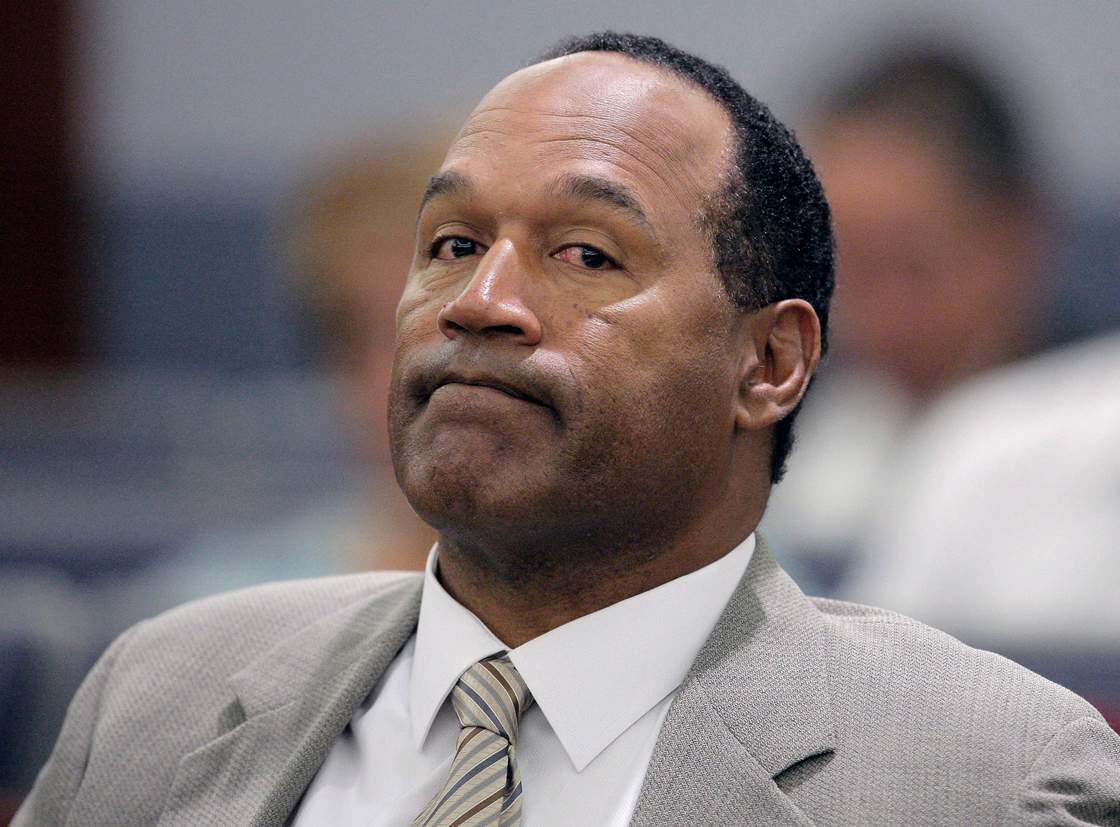 File - This Monday, Sept. 15, 2008,  file photo shows O.J. Simpson appearing in court  for opening statements on the first day his trial in Las Vegas. 