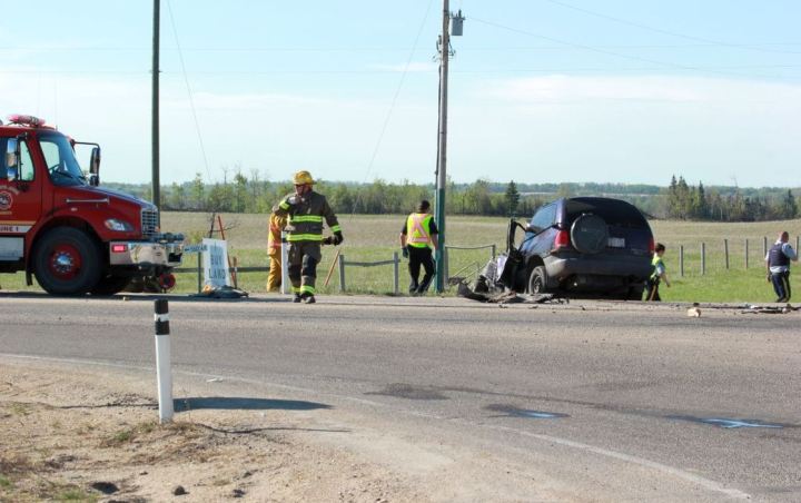 Two people are killed in crash near Onoway, Friday, May 17, 2013.