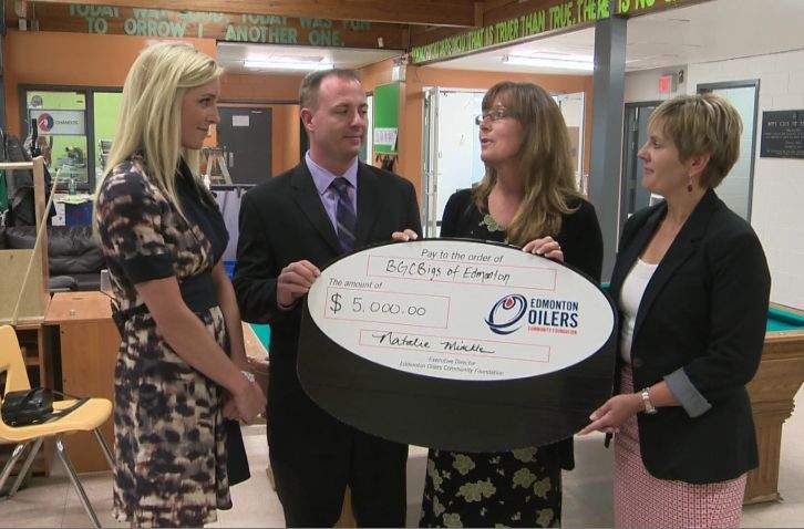 Carole-Anne Devaney at the cheque presentation at BGS BIGS office in Edmonton Wednesday morning.