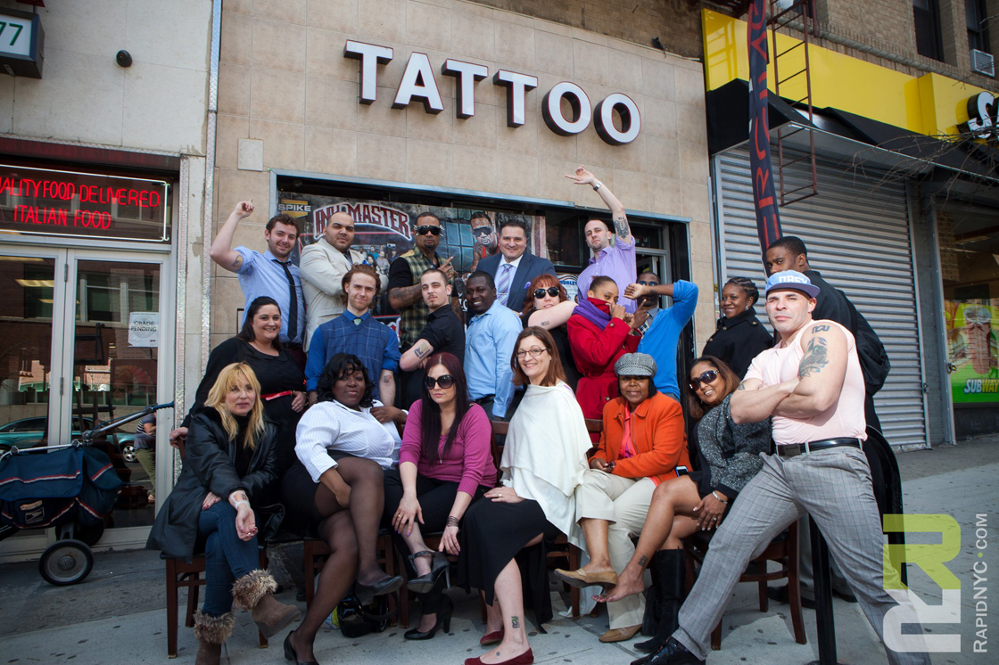 The Rapid Realty NYC team showing off their tattoos.
