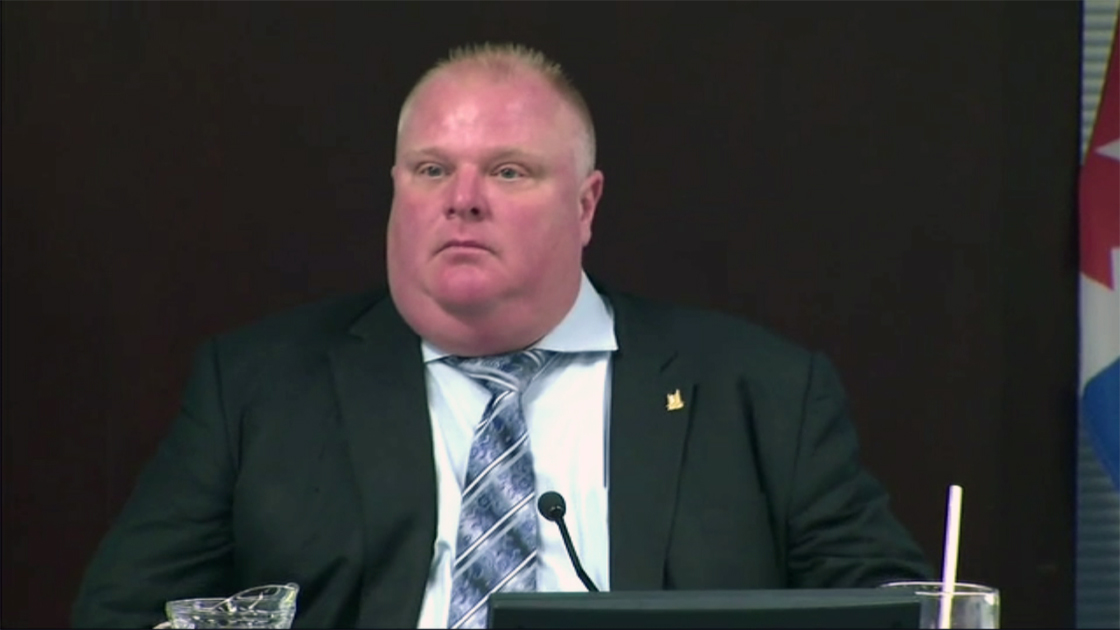 Mayor Rob Ford in executive committee at Toronto City Hall. May 28, 2013.