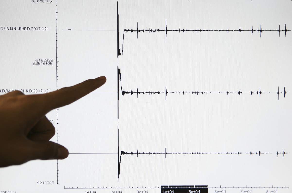 An earthquake was reported in central Greece on Monday.