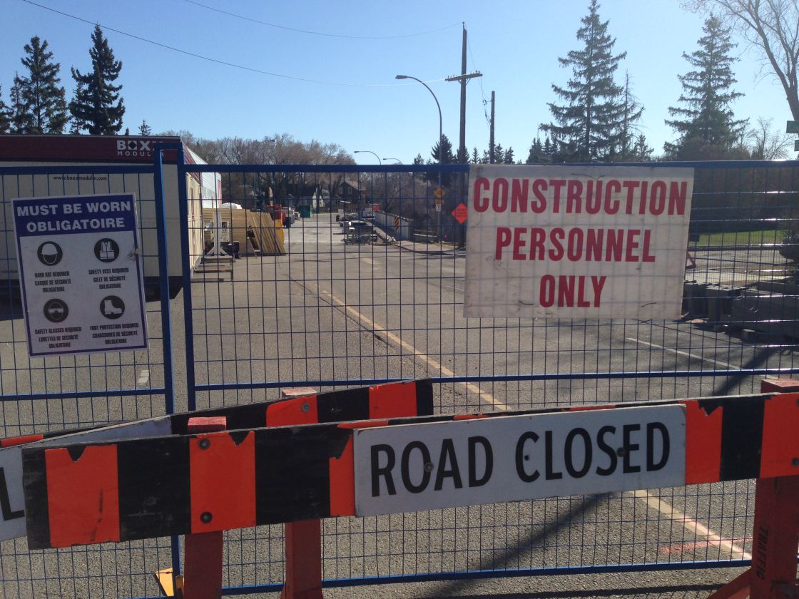 Construction on the Stony Plain Road bridge over Groat Road started on April 28, resulting in the full closure of roadway. 