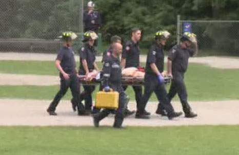 A technical rescue today in West Vancouver. A 13-year-old boy was taken to hospital by air ambulance.