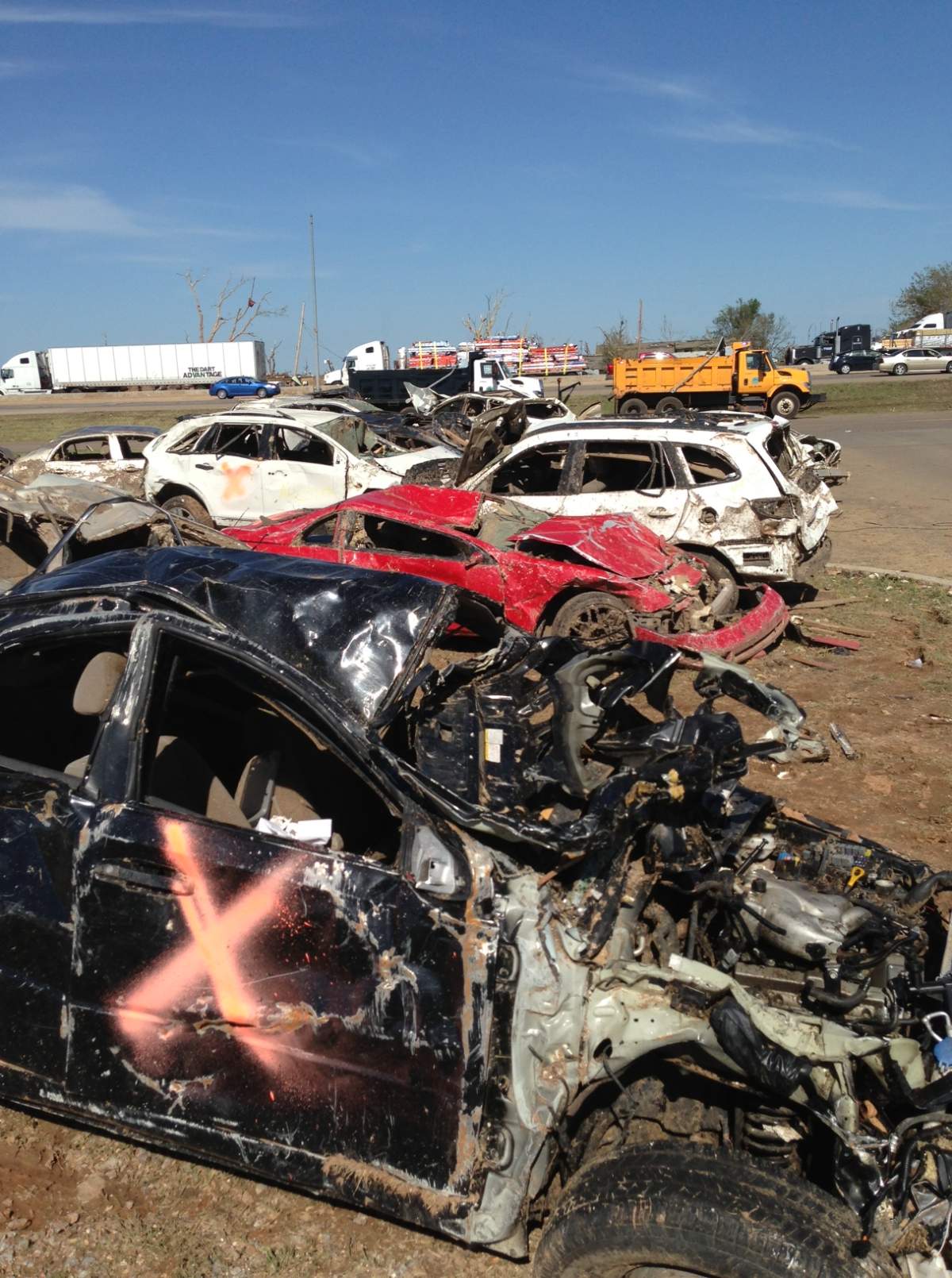 Clean-up crews on scene in the Oklahoma City suburb of Moore on May 22, where people are sifting through the rubble of houses flattened by Monday’s tornado. Mike Drolet / Global News