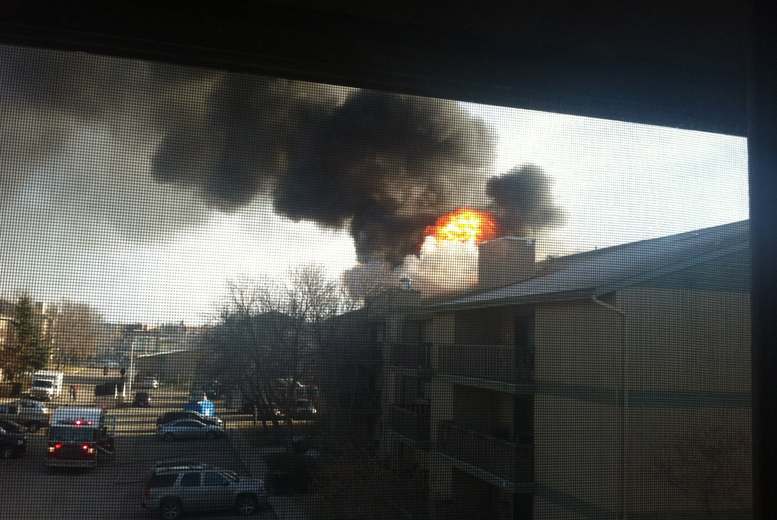 Scene of a major blaze in Saskatoon Thursday morning.