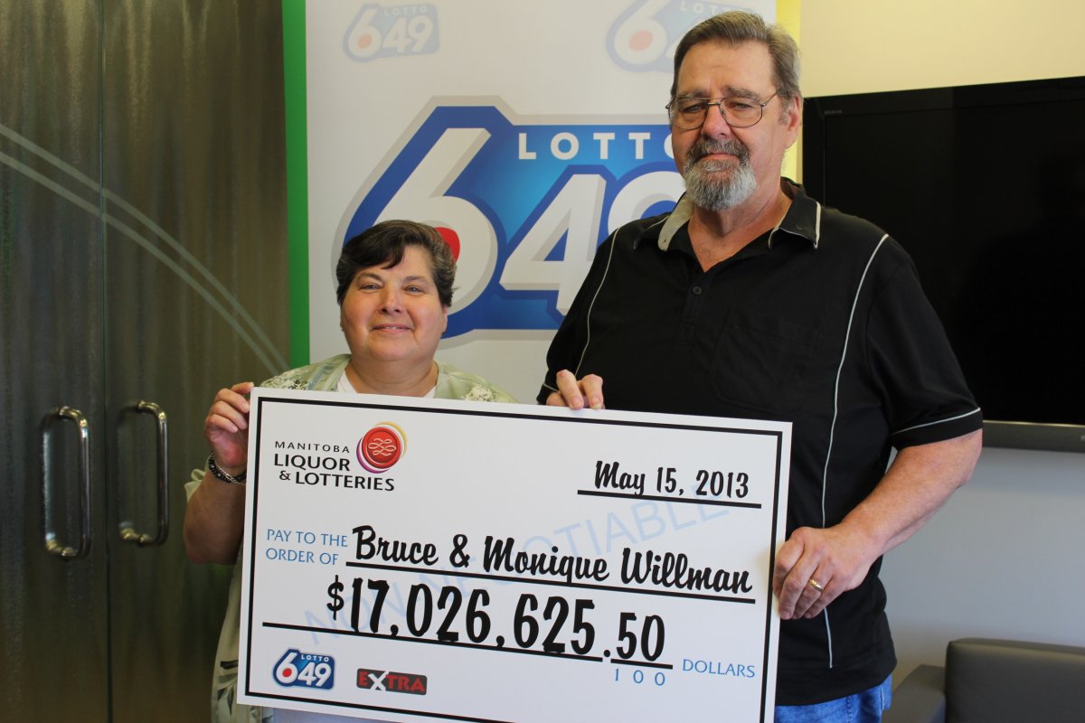 Bruce and Monique Willman display their big cheque on Wednesday May 15.