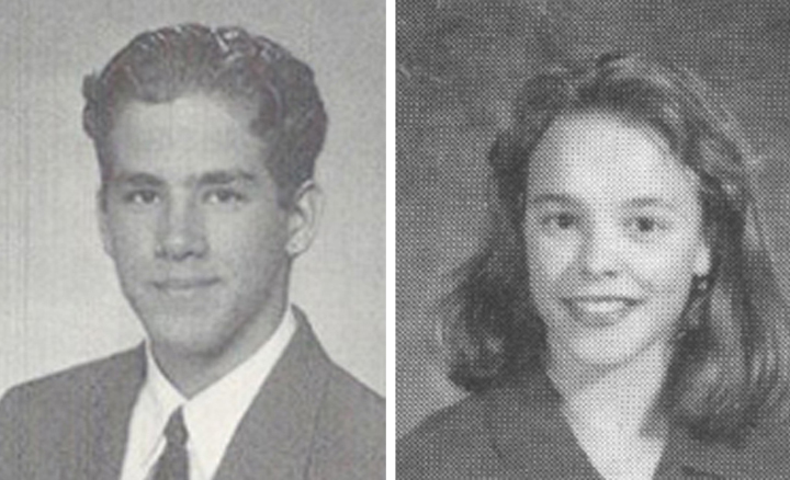 Ryan Reynolds and Rachel McAdams in their yearbook photos.